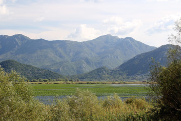 Fototapeta premium General view of the mountain lake