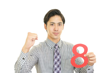 ガッツポーズのビジネスマン