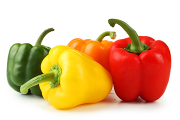 Orange pepper with water drops 