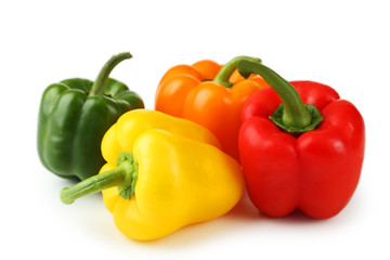 Orange pepper with water drops 