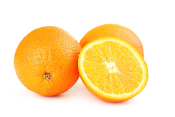 Fototapeta na wymiar Ripe oranges isolated on white