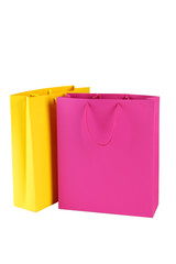 Colorful shopping bags isolated on white