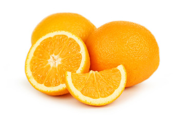 Fresh orange fruit isolated on white