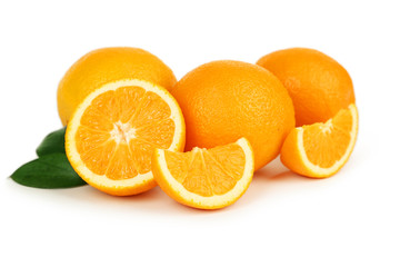 Fresh orange fruit isolated on white