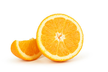 Fresh orange fruit isolated on white