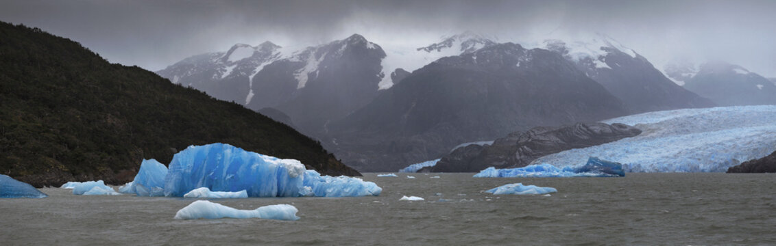 Gray glacier, Torres del Paine National Park, Patagonia, Chile