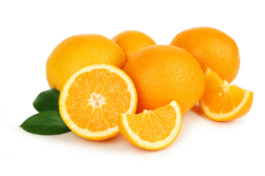Fresh orange fruit isolated on white
