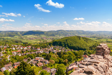 View of Spring landscape in Odenwald, Germany
