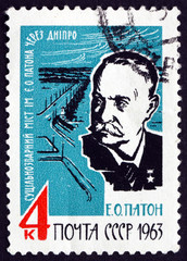 Postage stamp Russia 1963 Eugene Oskarovich Paton, Engineer