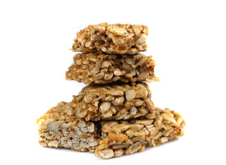 kozinaki, sunflower seeds, on a white background