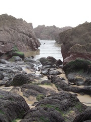 Fototapeta na wymiar rock pools and beach in south wales