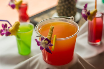 Party time with a Rainbow of colorful beverages
