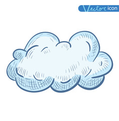 Doodle Cloud icon, vector illustration