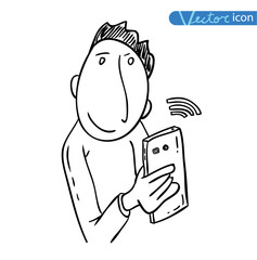  Smart phone doodle. Hand-drawn vector illustration.