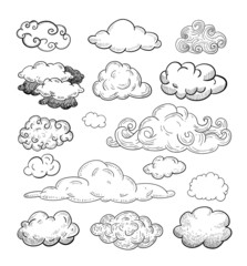 Doodle Collection of Hand Drawn Vector Clouds
