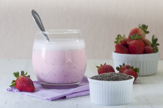 Batido de frutilla y chia