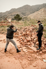Fototapeta premium Worker and onlooker