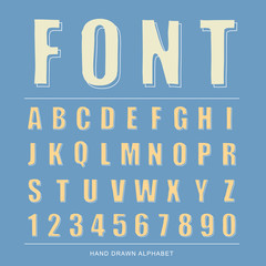  font alphabet, Vector illustration.