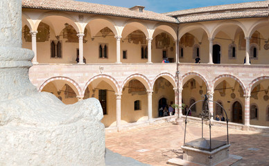 Cloister of St. Francesco Basilica. Assisi, Umbria Italy