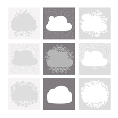 Cloud shape backgrounds, set for your design