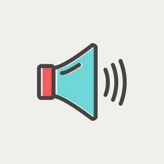 High speaker volume thin line icon