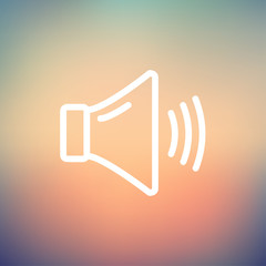 High speaker volume thin line icon