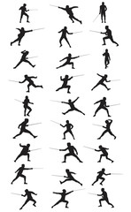 Fencing Silhouettes