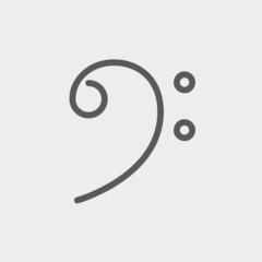 C-clef thin line icon