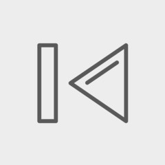 Previous button thin line icon