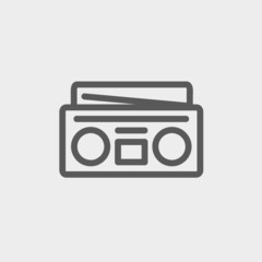 Radio cassette player thin line icon