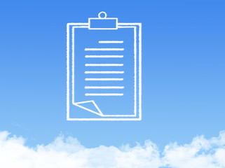 Notepad paper document cloud shape