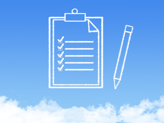 Notepad paper document cloud shape