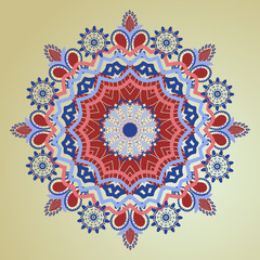  patterns round ornament. Decorative elements