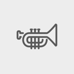 Trumpet thin line icon