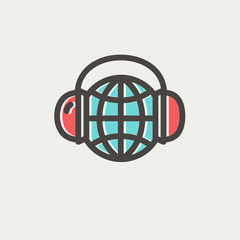 World music thin line icon