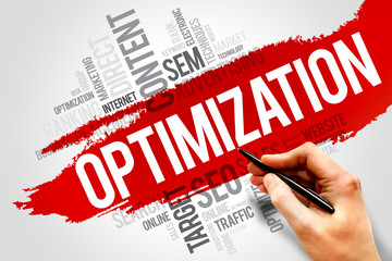 OPTIMIZATION word cloud, business concept