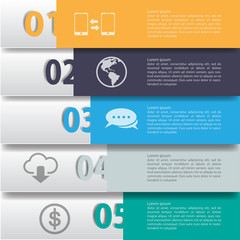 Vector flat lines and numbers design template for web site. Vect