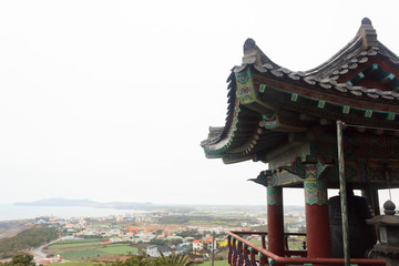 Fototapeta premium Temples and stunning scenery on the island of Jeju South Korea