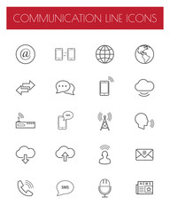 communication thin line icon set.vector/illustration.