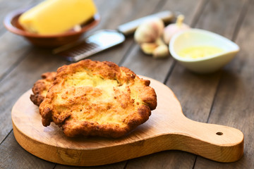 Hungarian deep fried flat bread called Langos