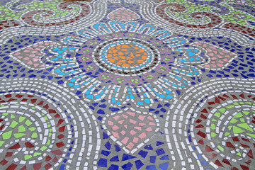 Mosaic tiled floor background