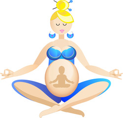 pregnant yoga with baby