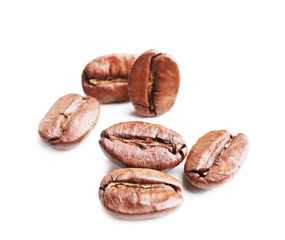 Coffee beans isolated on white