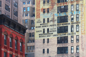 New York / Old painted wall advertising