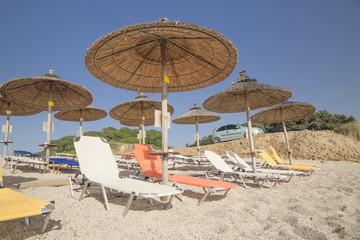 sea umbrellas Preveza Greece