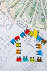 fuses and money on construction drawings, the energy concept