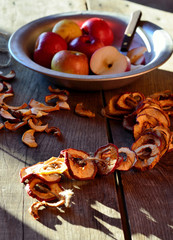 Dried apples.