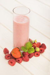 smoothie of berries on the table