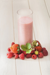 smoothie of berries on the table