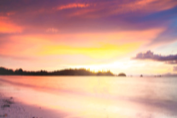Fototapeta na wymiar Abstract blur background of sunset sea